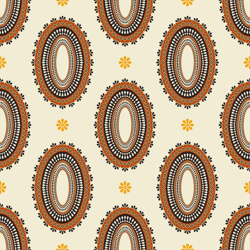 Colorful African ethnic geometric pattern. Floral geometric oval shape seamless pattern african style. African pattern use for fabric, textile, home decoration elements, upholstery, wrapping. vector