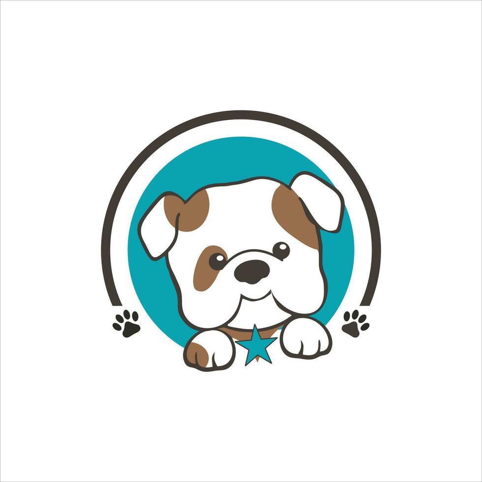 linda perro cabeza mascota ilustración vector