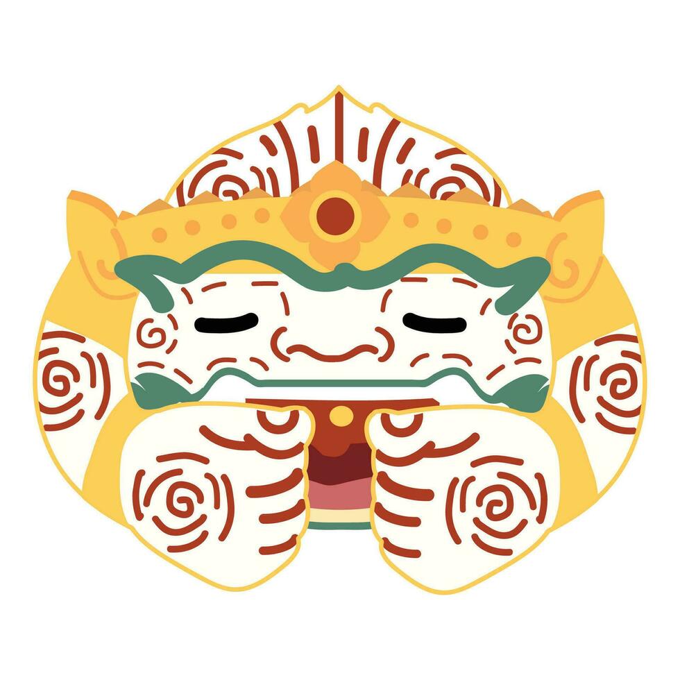 Hanuman sleeping Thai character vector