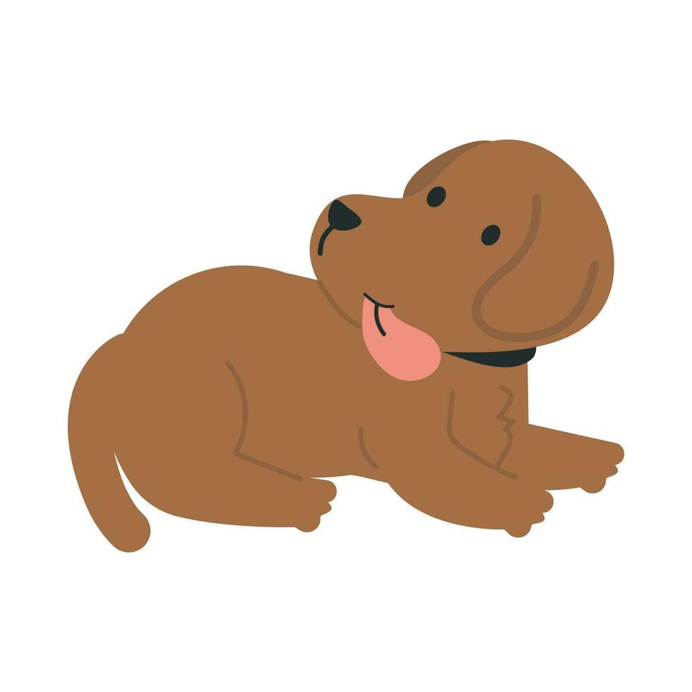 Happy dog cartoon flat vector