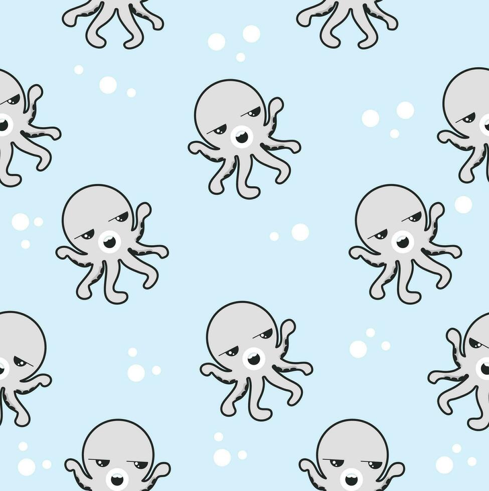 Cute squid Seamless Pattern background vector