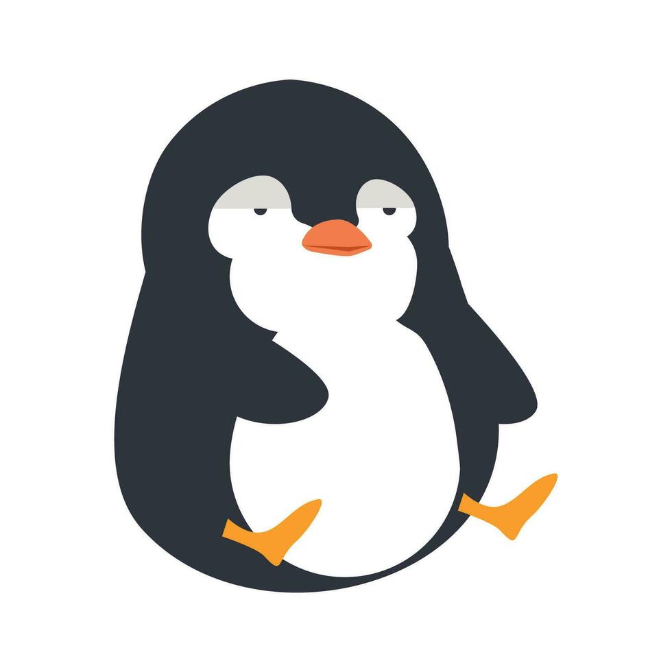 funny little penguin doodle animal vector