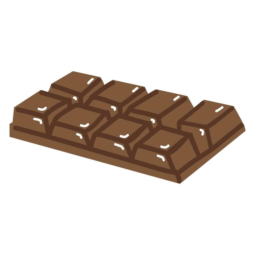 Chocolate bar doodle cartoon flat vector