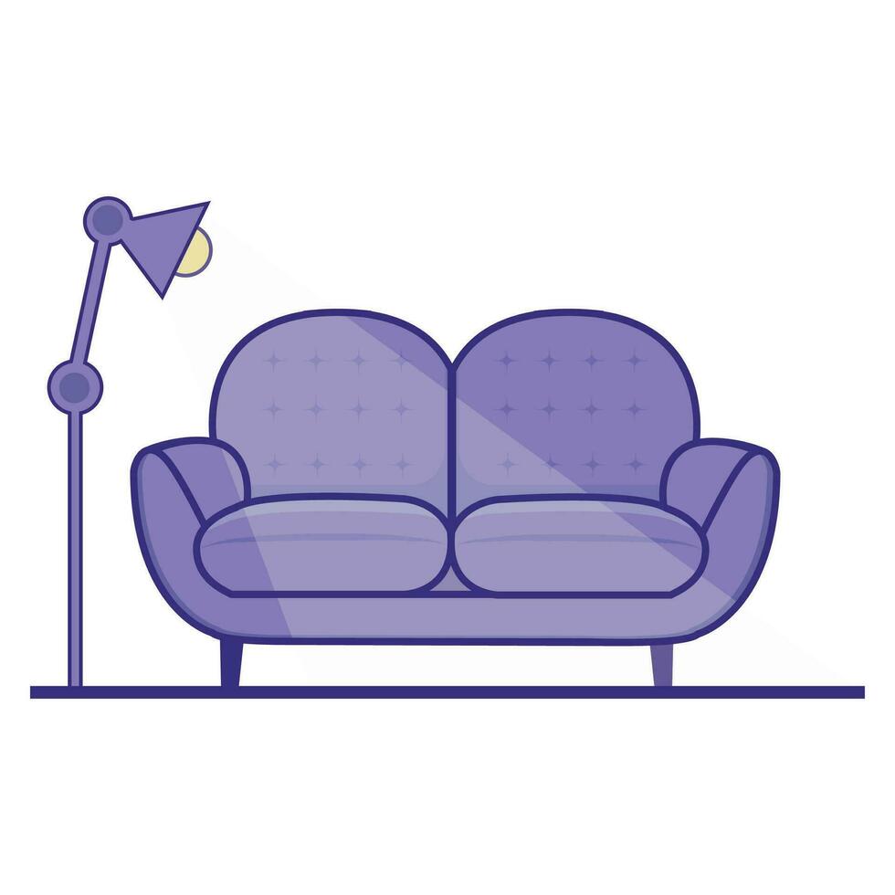 Luxury purple modern sofa furniture vector