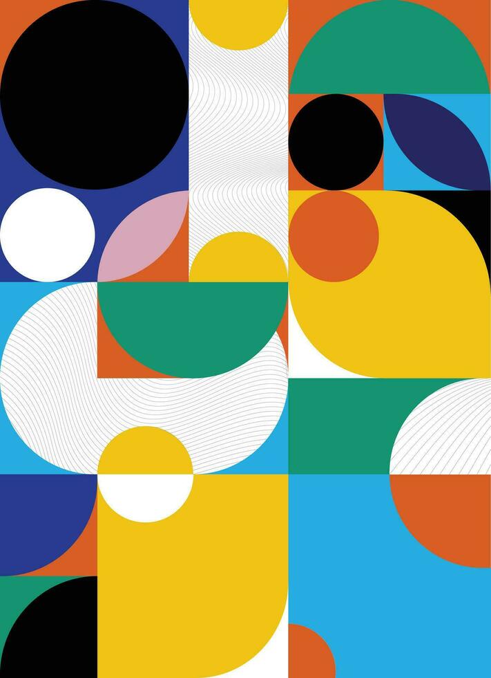 Colorful Abstract Backgrounds Design. Simple geometric artwork with editable bold blocks. Scandinavian style. Universal abstract seamless pattern for wallpaper, web or prints cover, textile. vector
