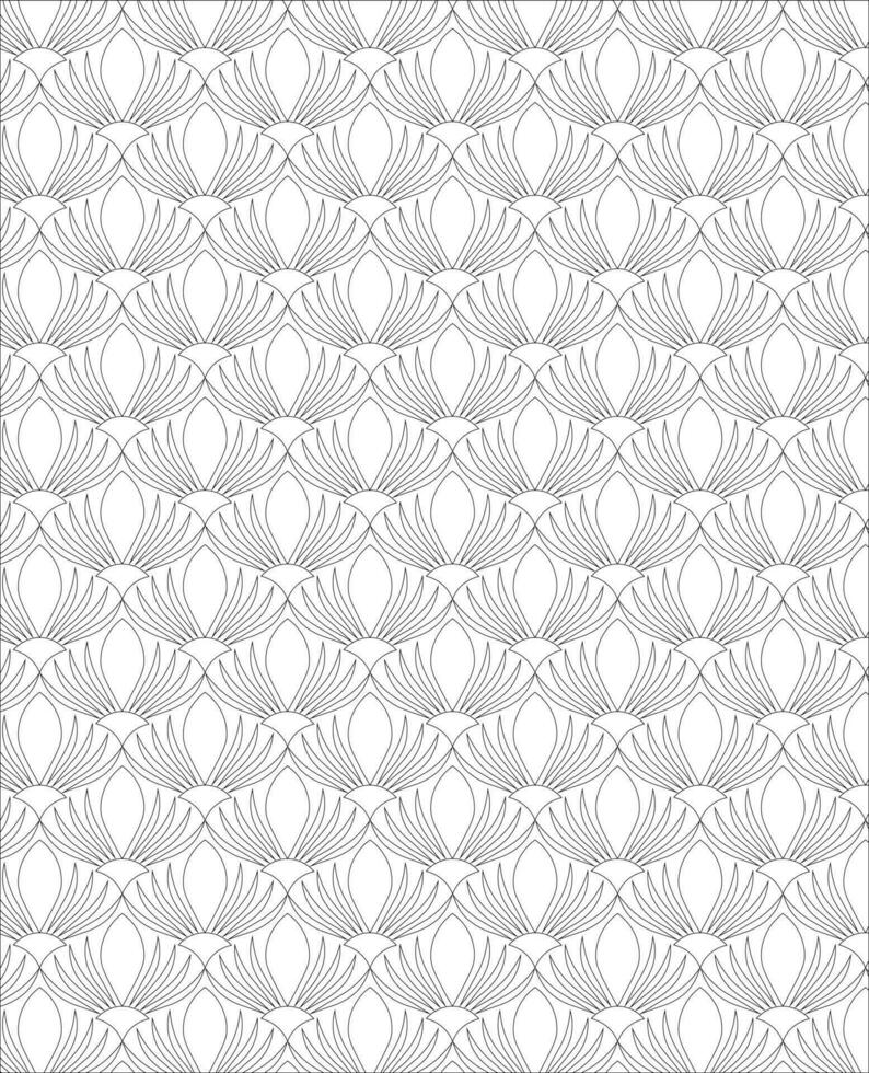 Black and white seamless pattern for coloring book in doodle style. vector