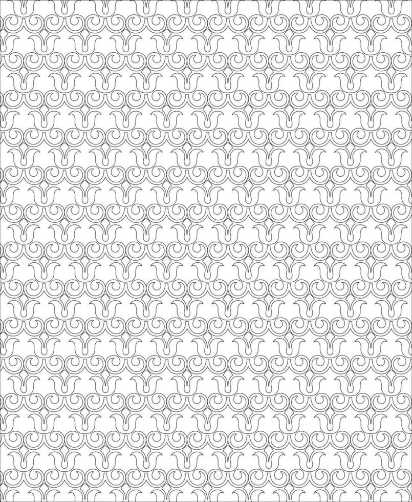 Black and white seamless pattern for coloring book in doodle style. vector