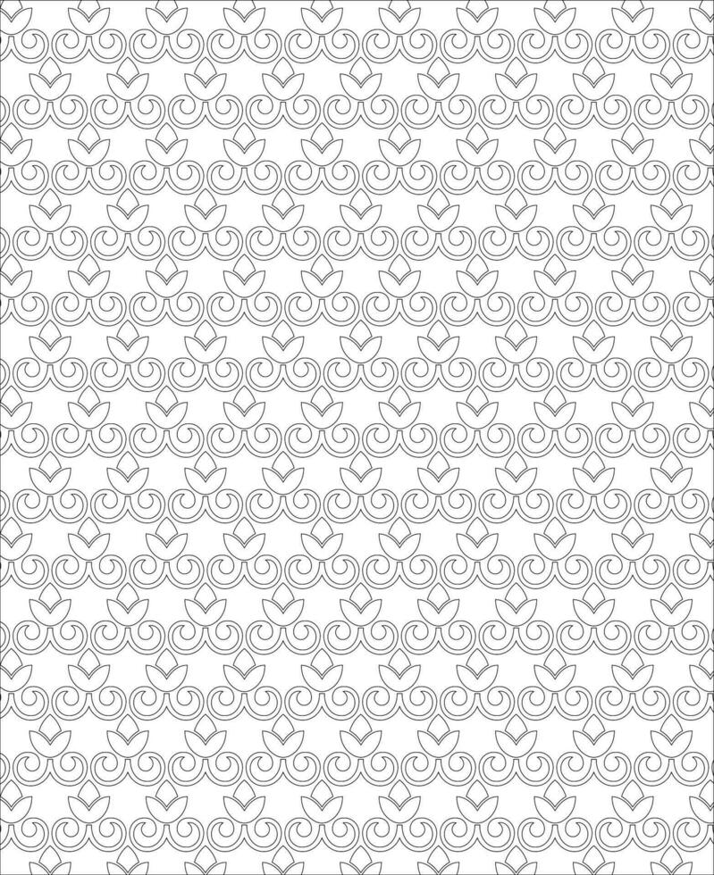 Black and white seamless pattern for coloring book in doodle style. vector