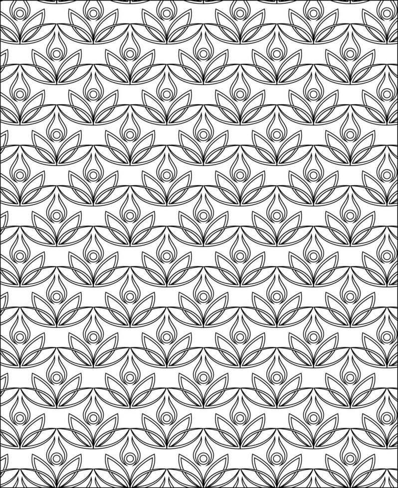 Black and white seamless pattern for coloring book in doodle style. vector