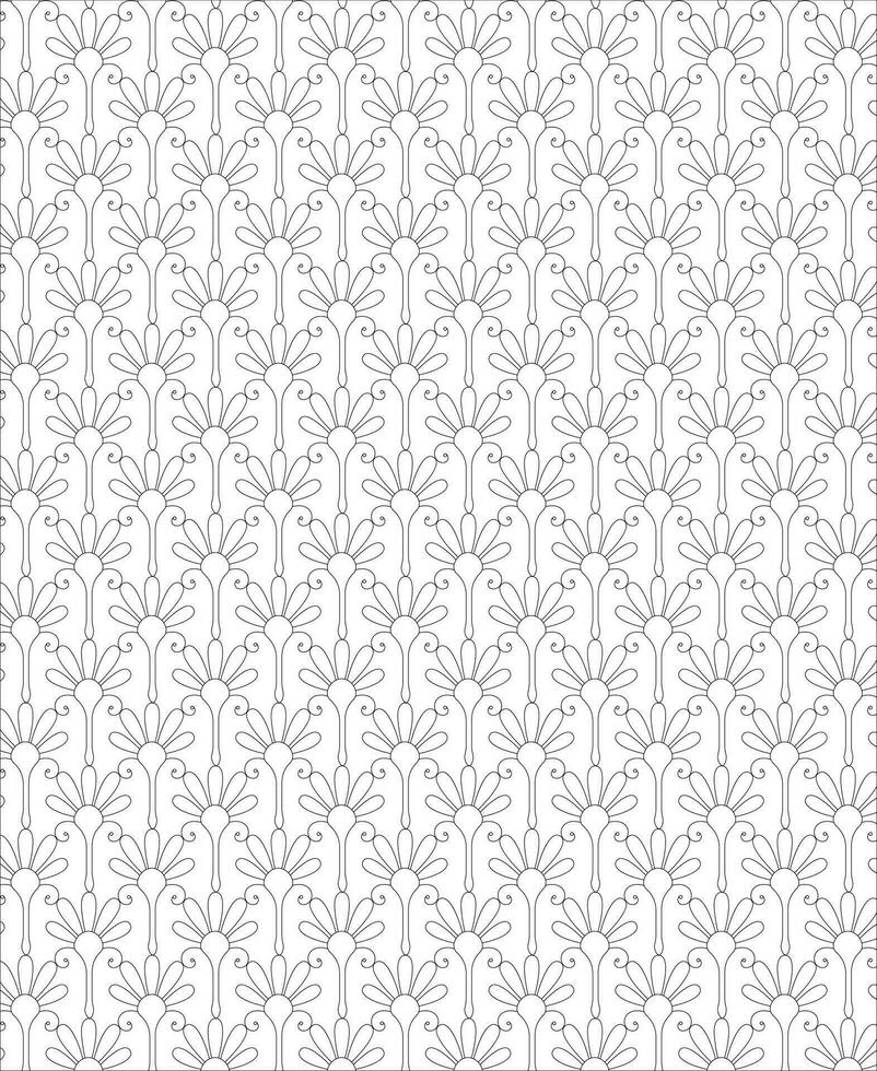 Black and white seamless pattern for coloring book in doodle style. vector