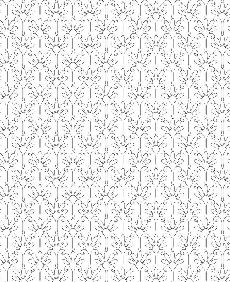 Black and white seamless pattern for coloring book in doodle style. vector