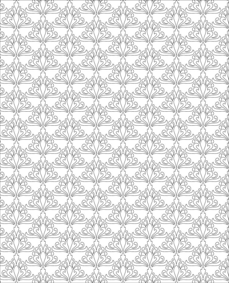 Black and white seamless pattern for coloring book in doodle style. vector