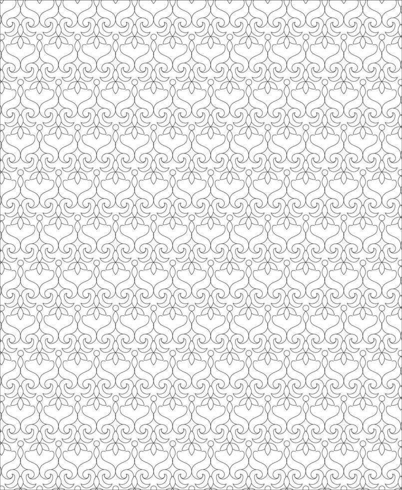 Black and white seamless pattern for coloring book in doodle style. vector
