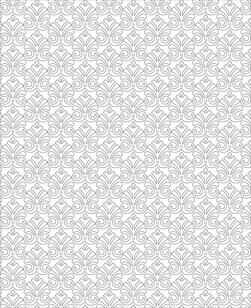 Black and white seamless pattern for coloring book in doodle style. vector
