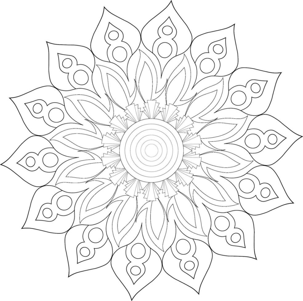 Unique complex mandala coloring book page design 25866775 Vector Art at