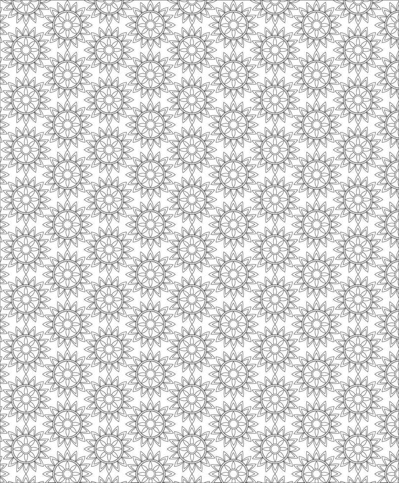 Black and white seamless pattern for coloring book in doodle style. vector