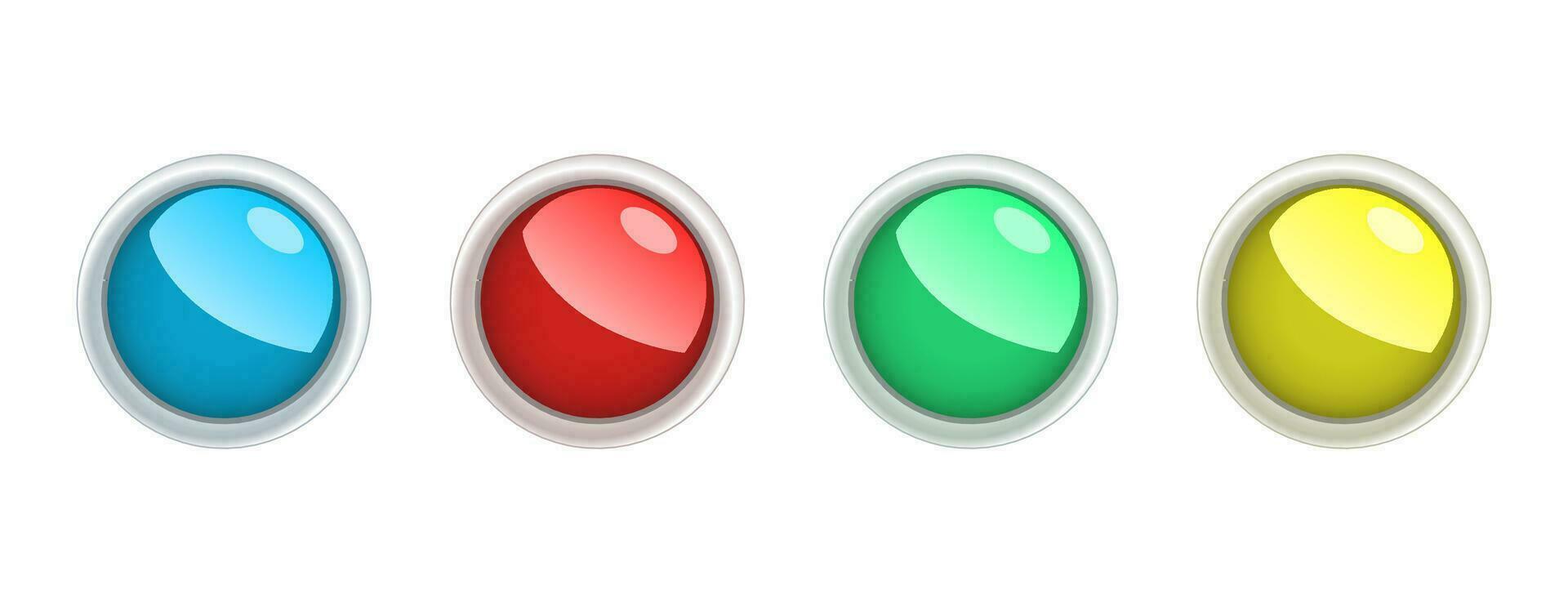 Set of the circle colourfull web site buttons without transparency vector