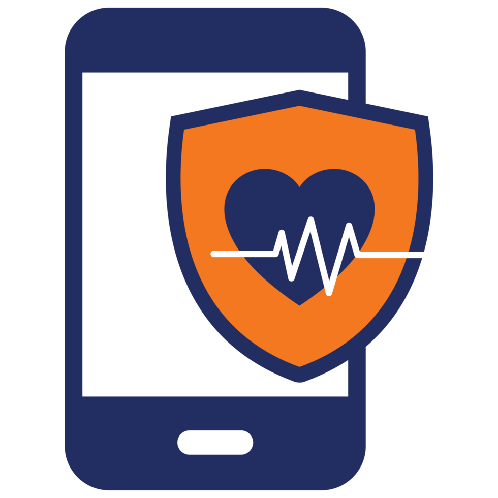 shield icon on phone buy insurance online flat icon design png