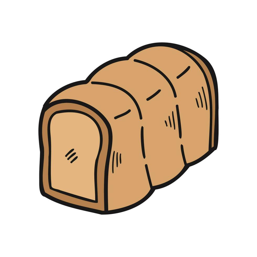 isolate hand drawing bakery bread vector design