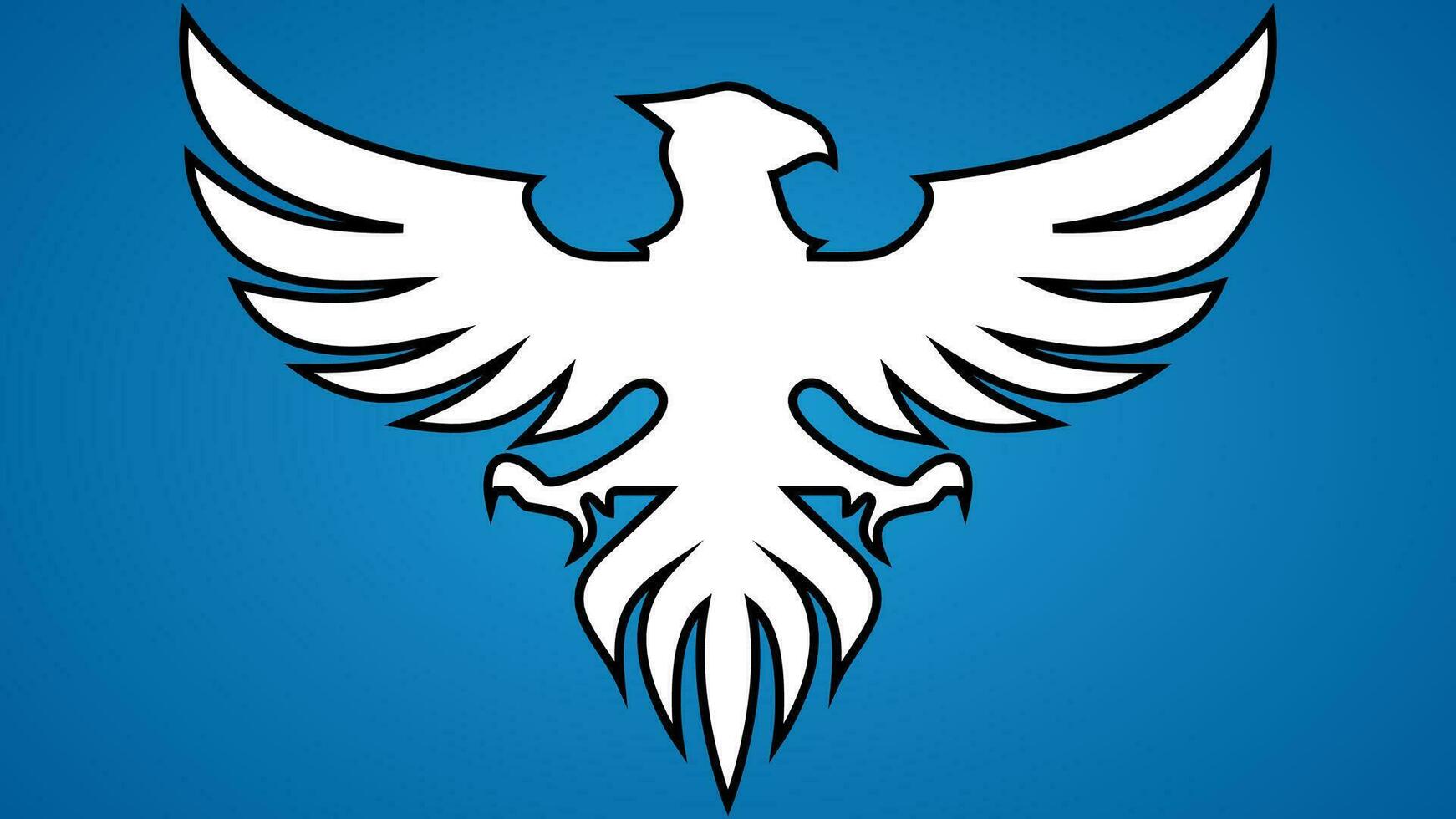 White bird logo on blue background vector