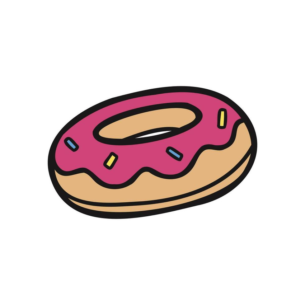 isolate bakery strawberry donut vector