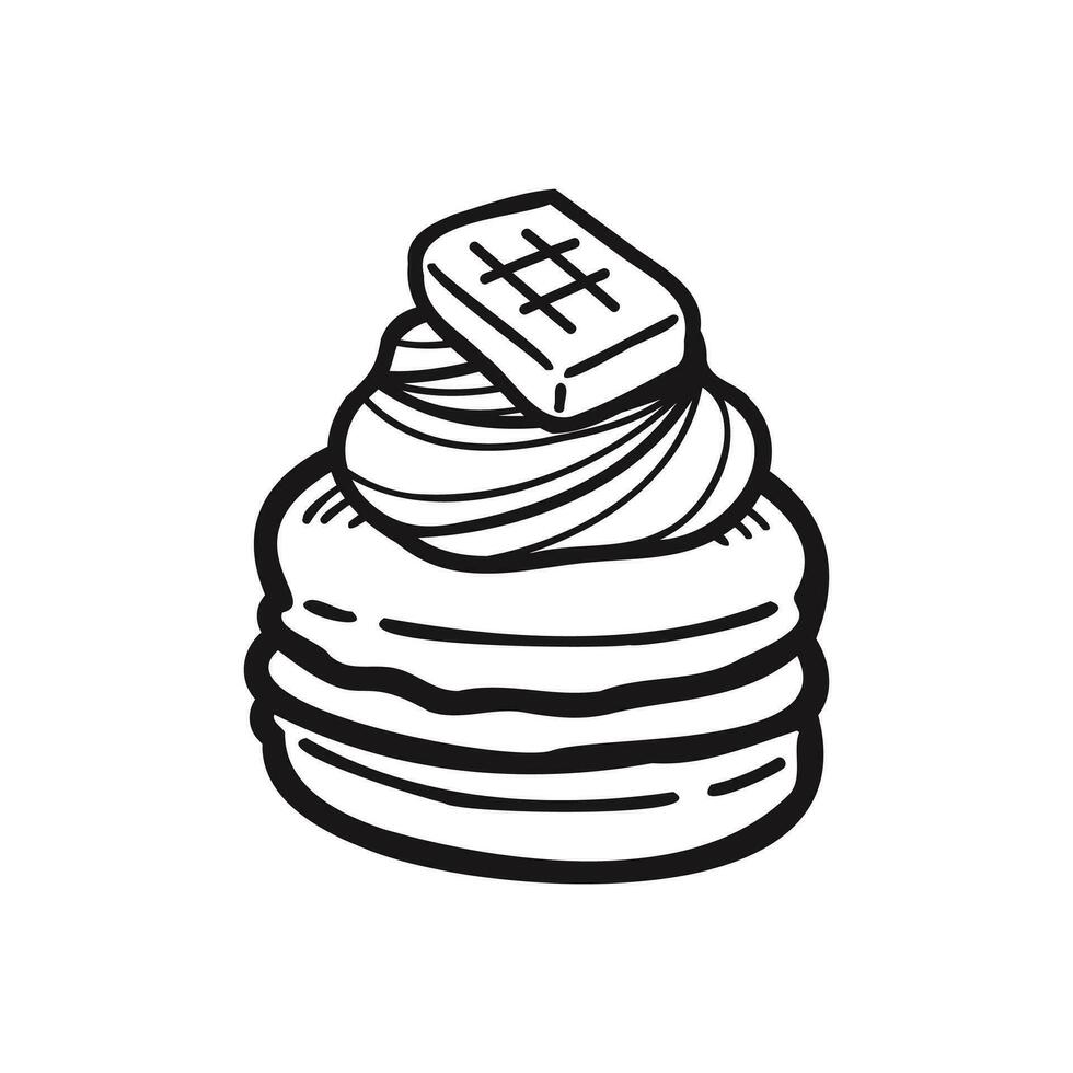 isolate black and white bakery chocolate macaron 25866859 Vector Art at