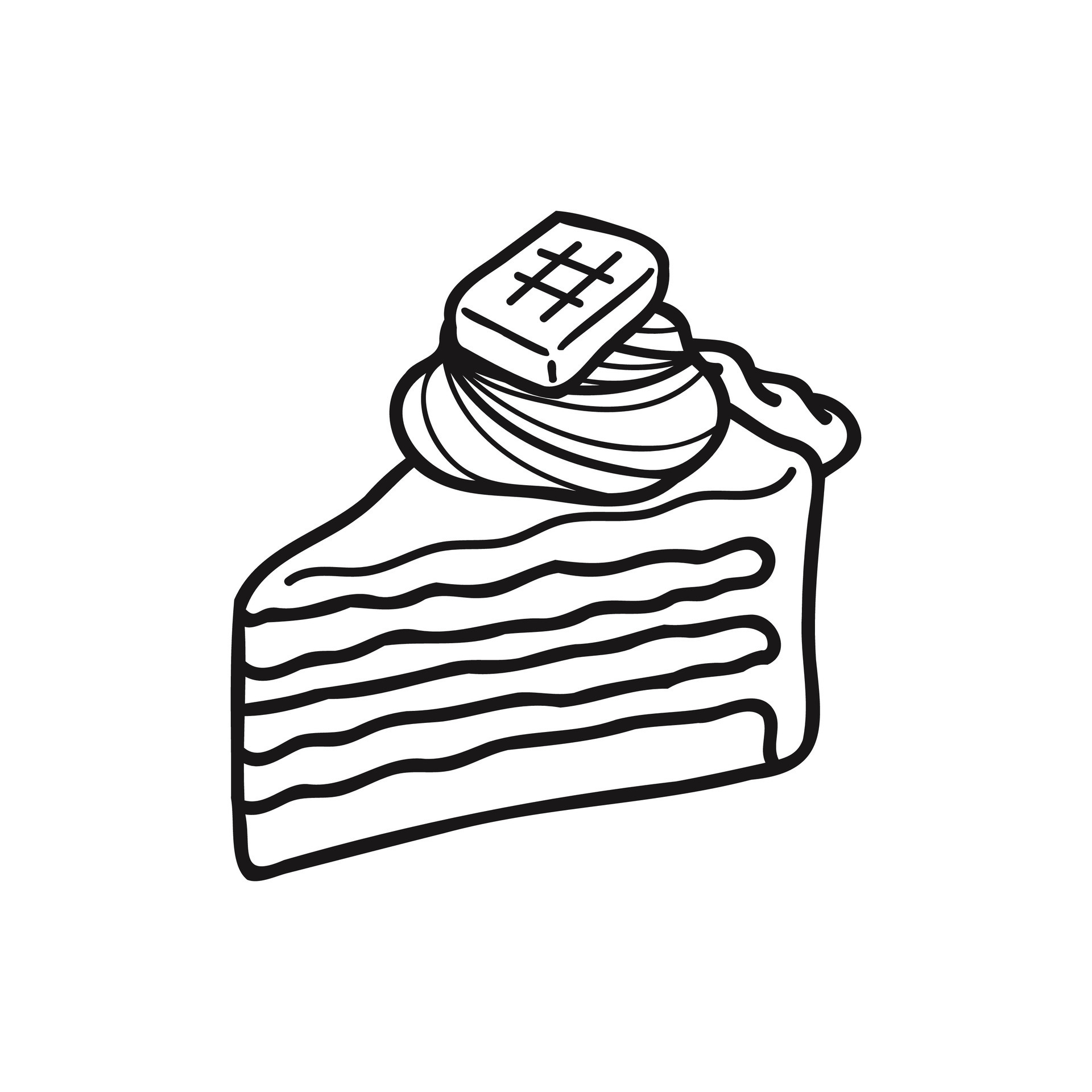 Chocolate Cake Clip Art Black And White