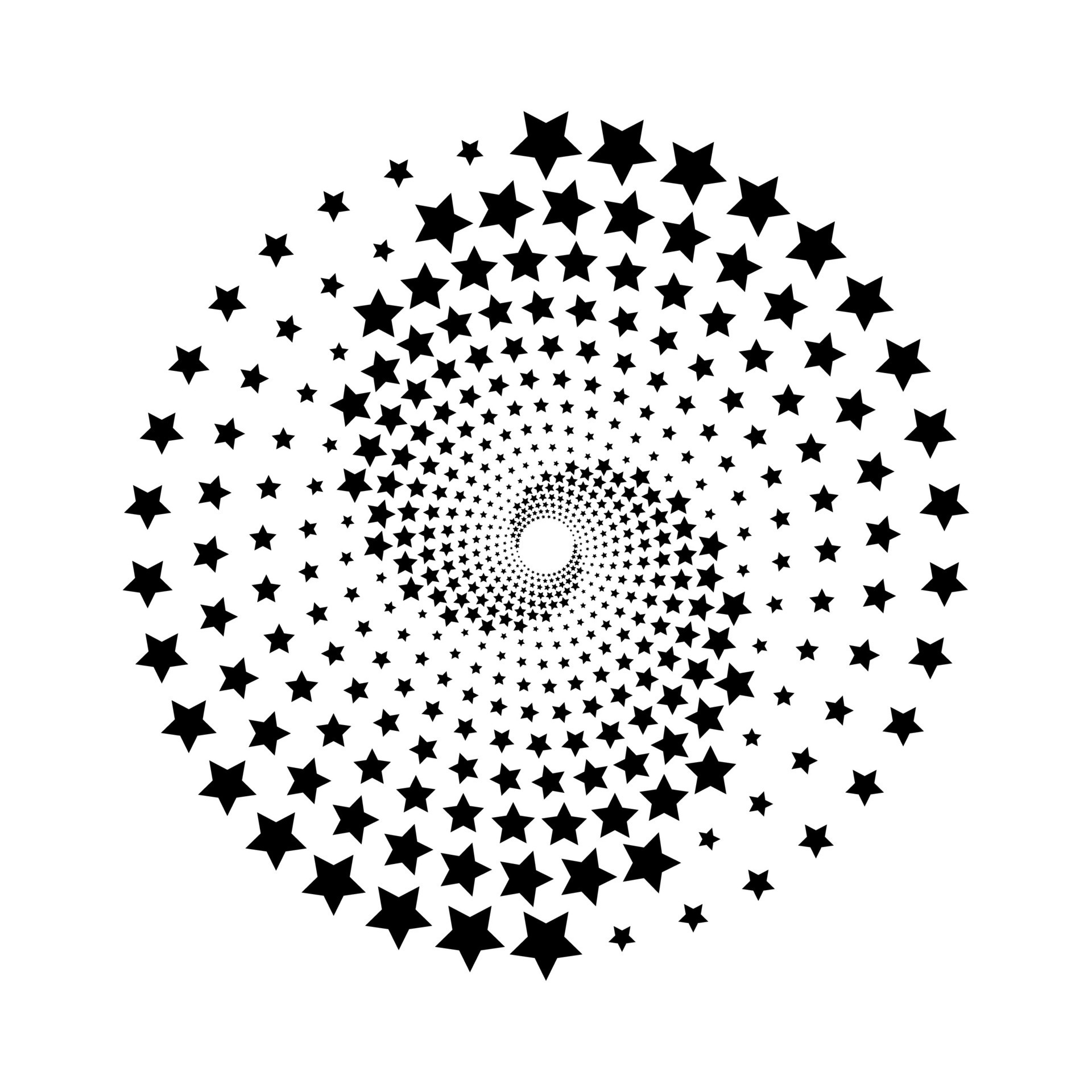 3d black star sparkle circle logo isolated on white background