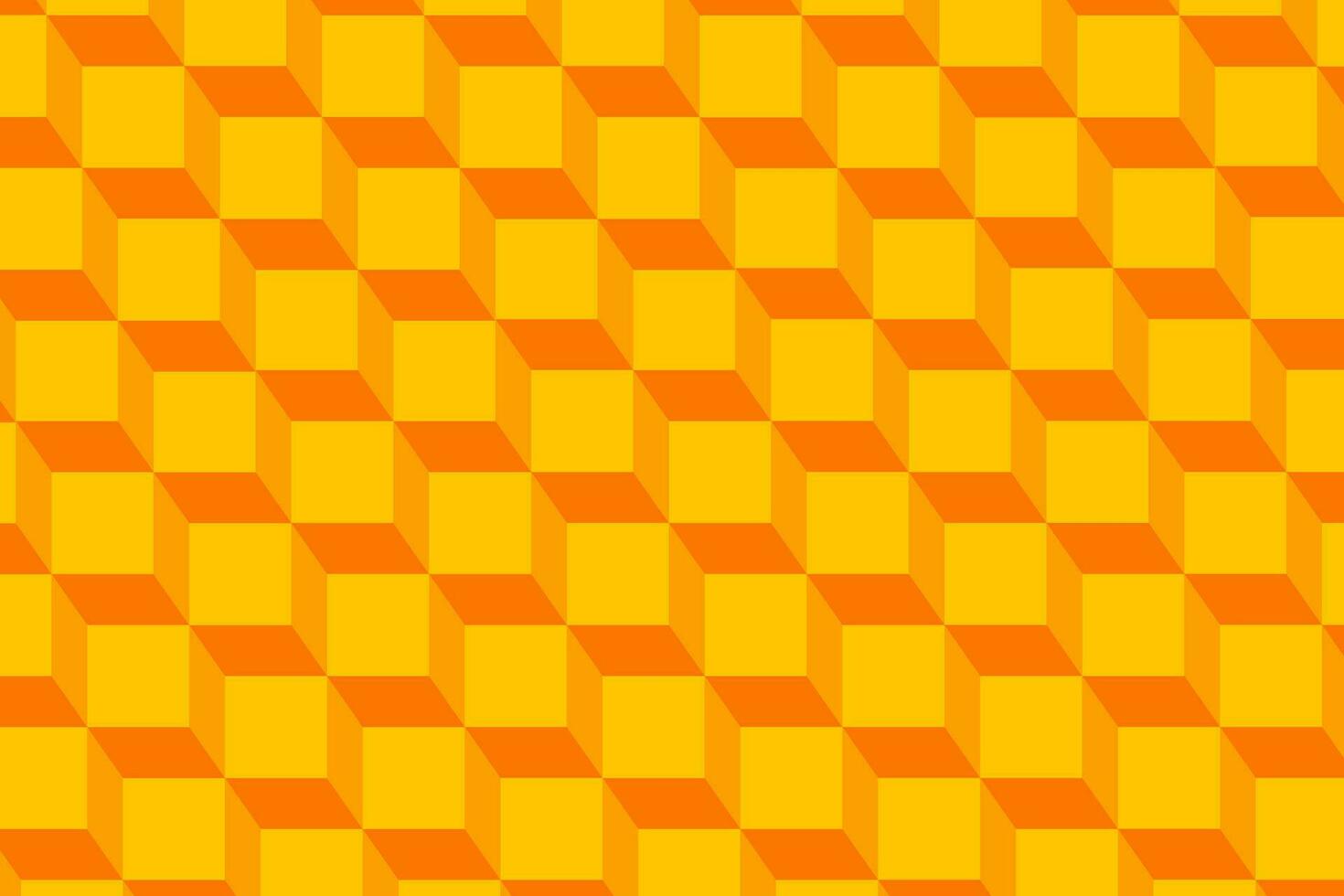3d orange cube stacks seamless pattern. Cubic blocks structure vector background.