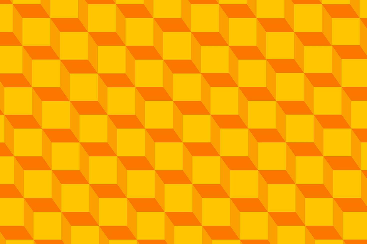 3d orange cube stacks seamless pattern. Cubic blocks structure vector background.