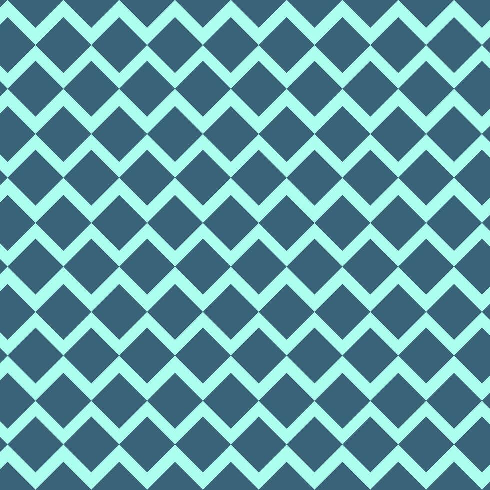 Cyan quilted square seamless pattern background. Geometric rhombus diamond shape pattern. Vector illustration.