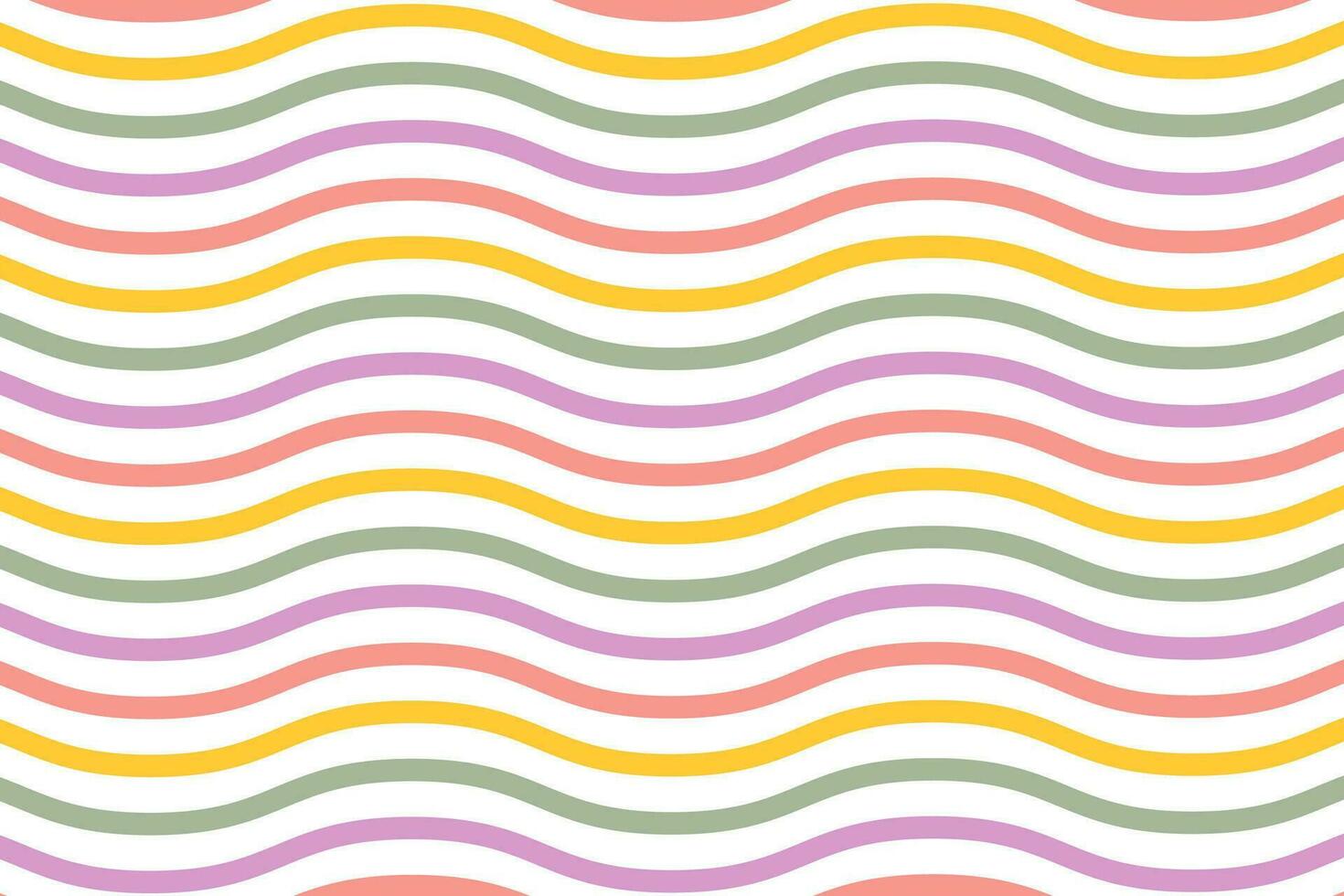 Colorful wavy lines seamless pattern background. Wave structure illusion vector illustration.