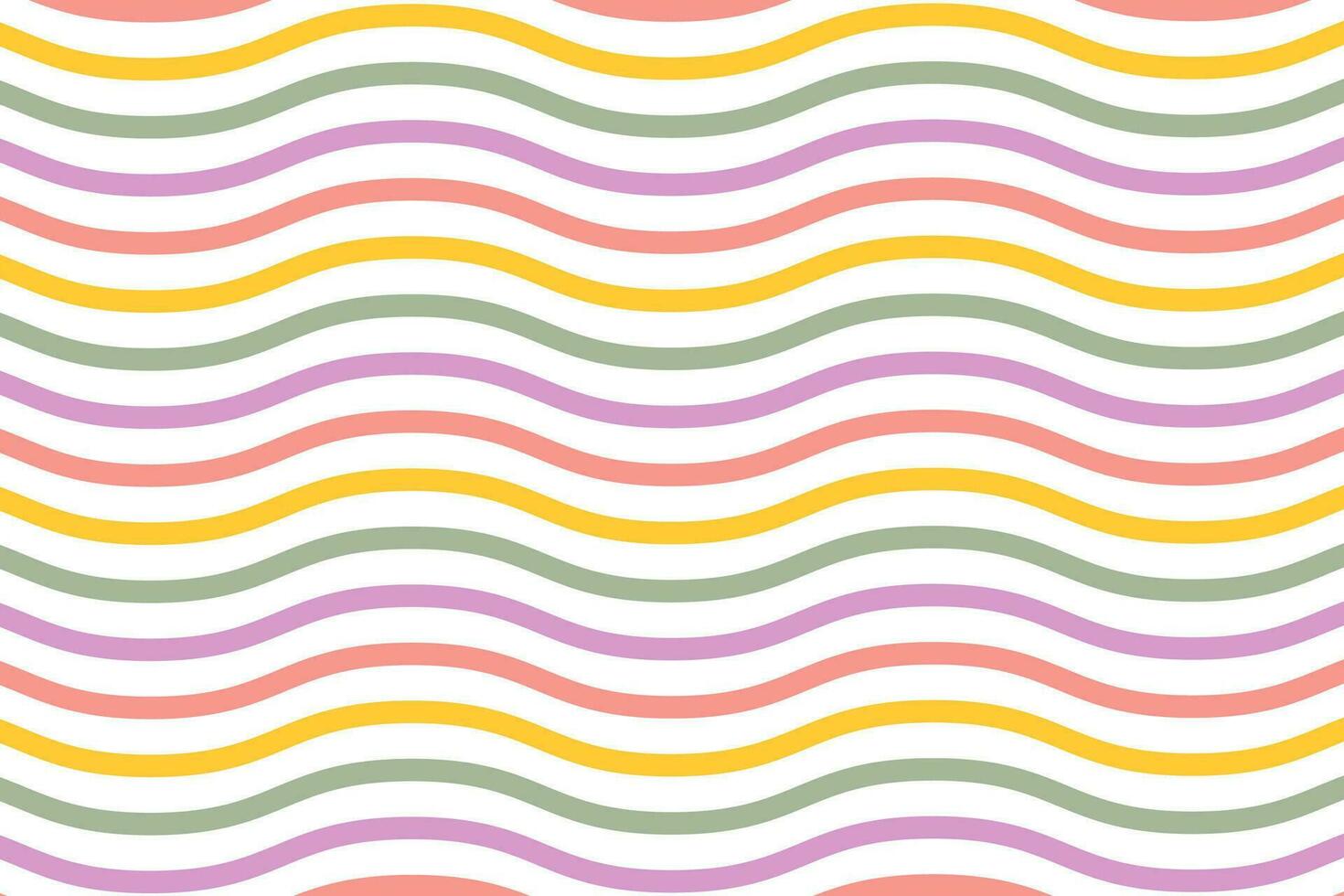 Colorful wavy lines seamless pattern background. Wave structure illusion vector illustration.