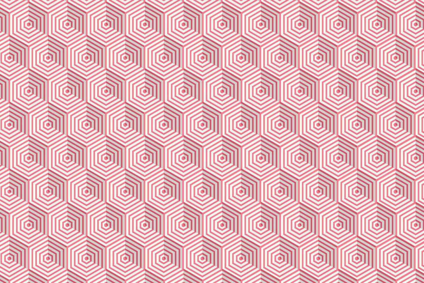 3d optical illusion geometric hexagons with volume effect vector background. Hexagonal cubes structure seamless pattern.