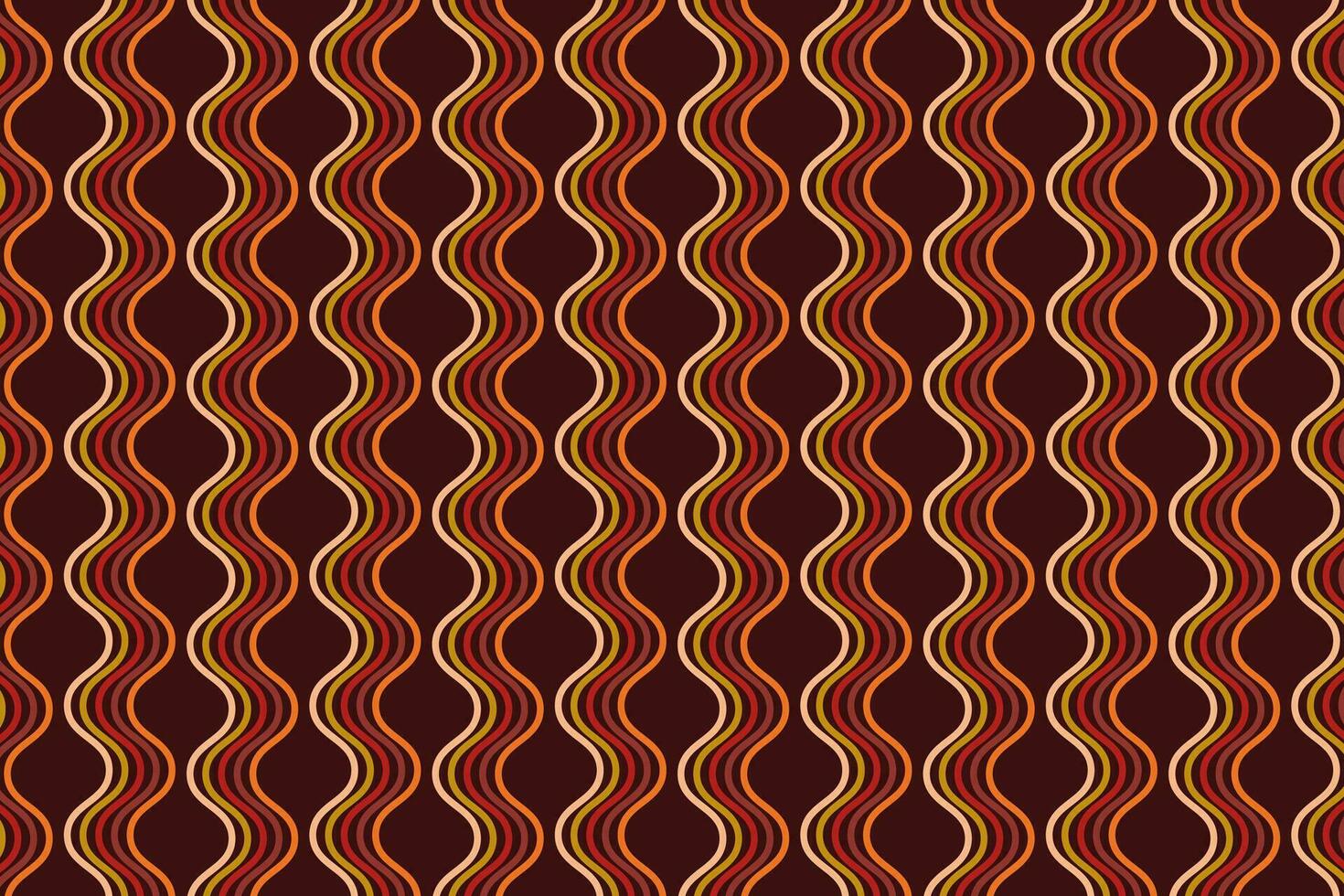 Retro colorful vertical wavy lines seamless pattern. Wave stripes background vector illustration.