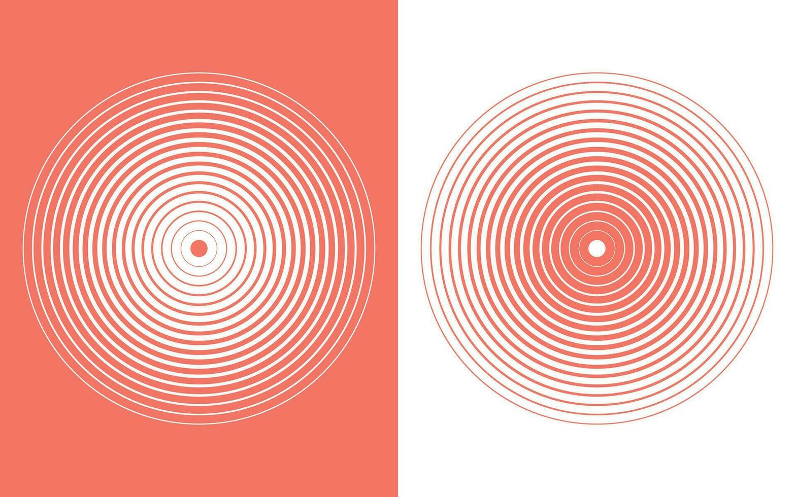 Pink and white halftone radial concentric circles background vector illustration