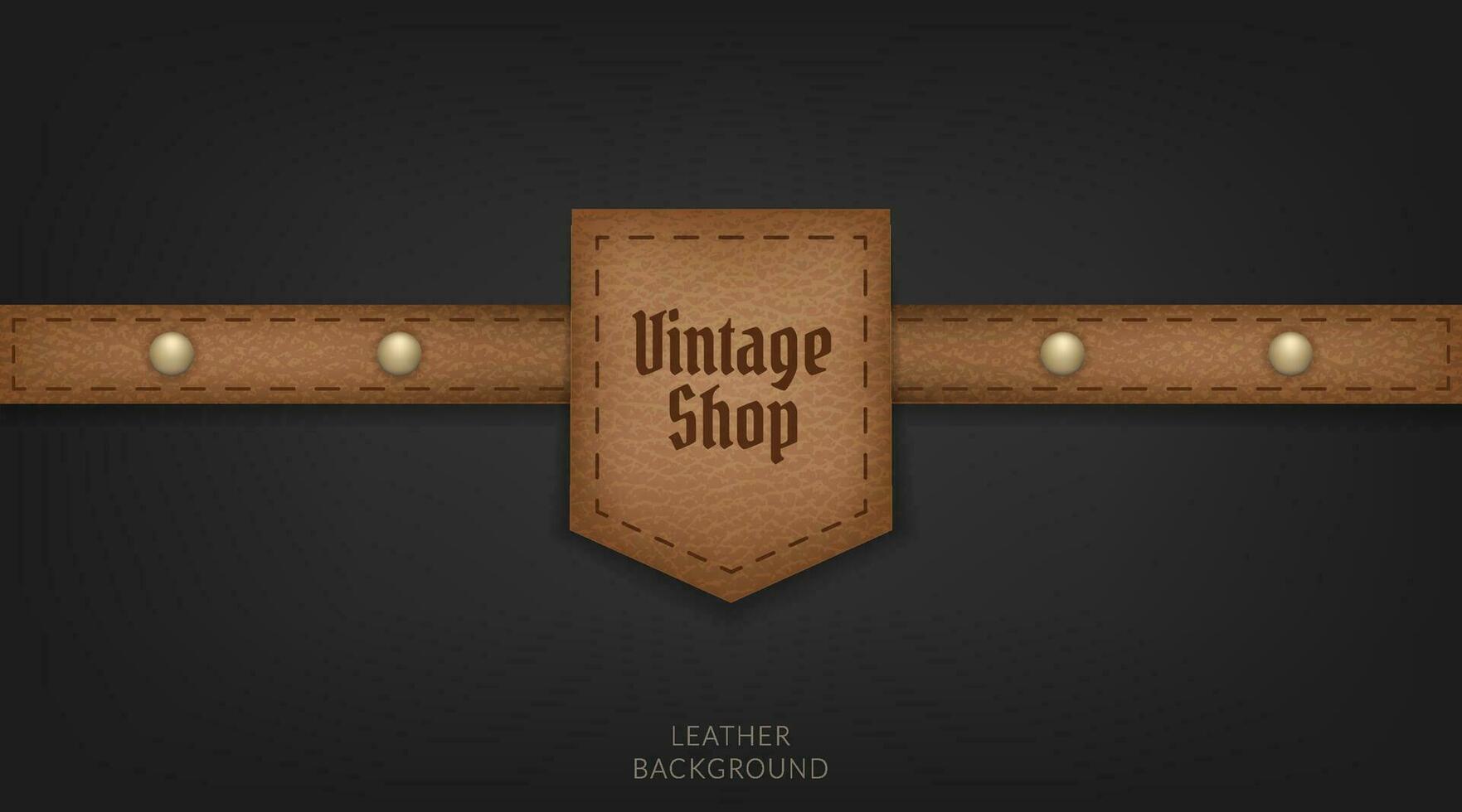 Realistic vector illustration of a vintage leather label with metal buckle, perfect for clothing and fashion designs. Perfect for fashion, clothing, and retro themed designs.  Vintage shop