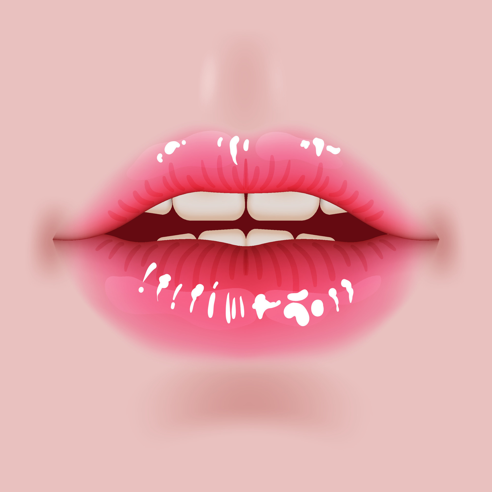Beautiful illustration of realistic lips in vibrant colors. Perfect for