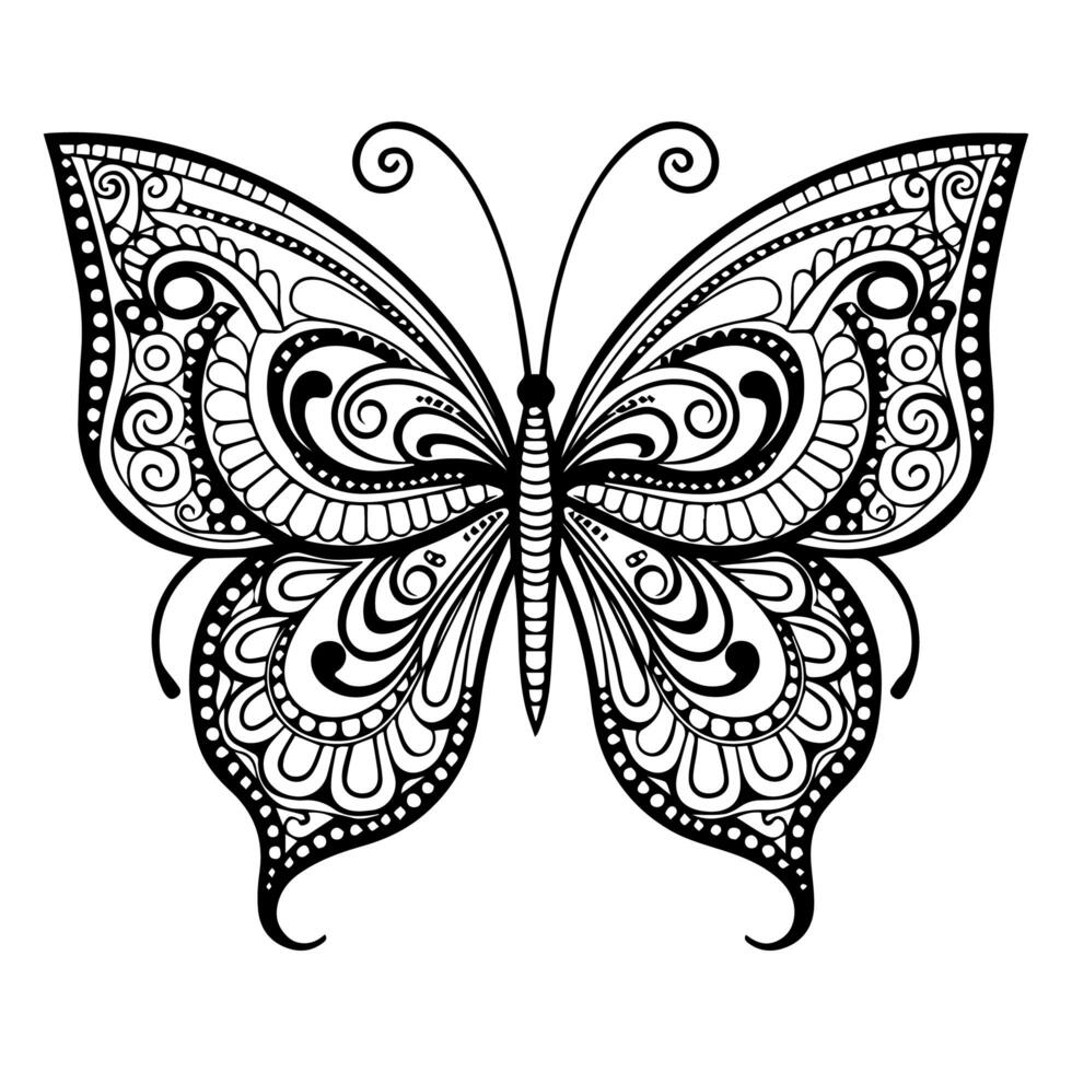 Line art butterfly coloring page illustration 25867112 Stock Photo at