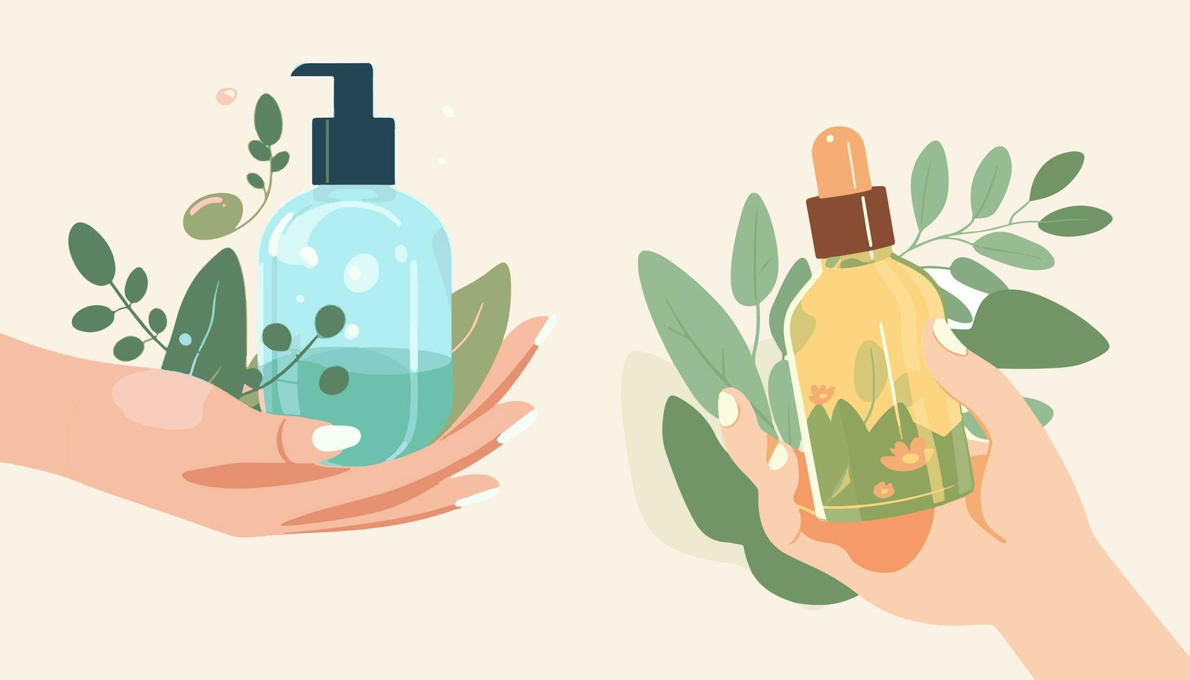 A set of of flat Cosmetic Bottle vector illustration photo