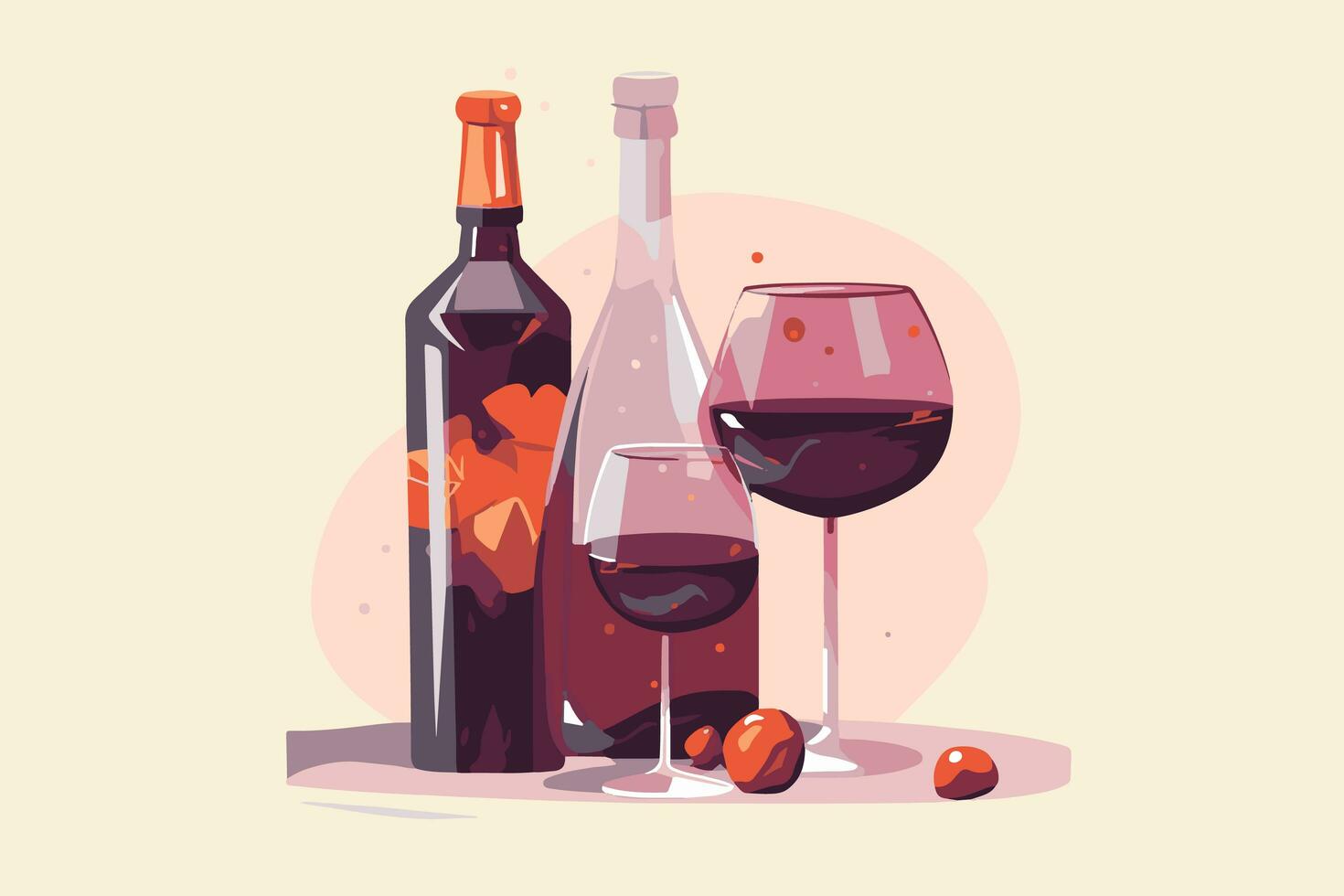 A set of drinks with drinks glass flat illustration photo