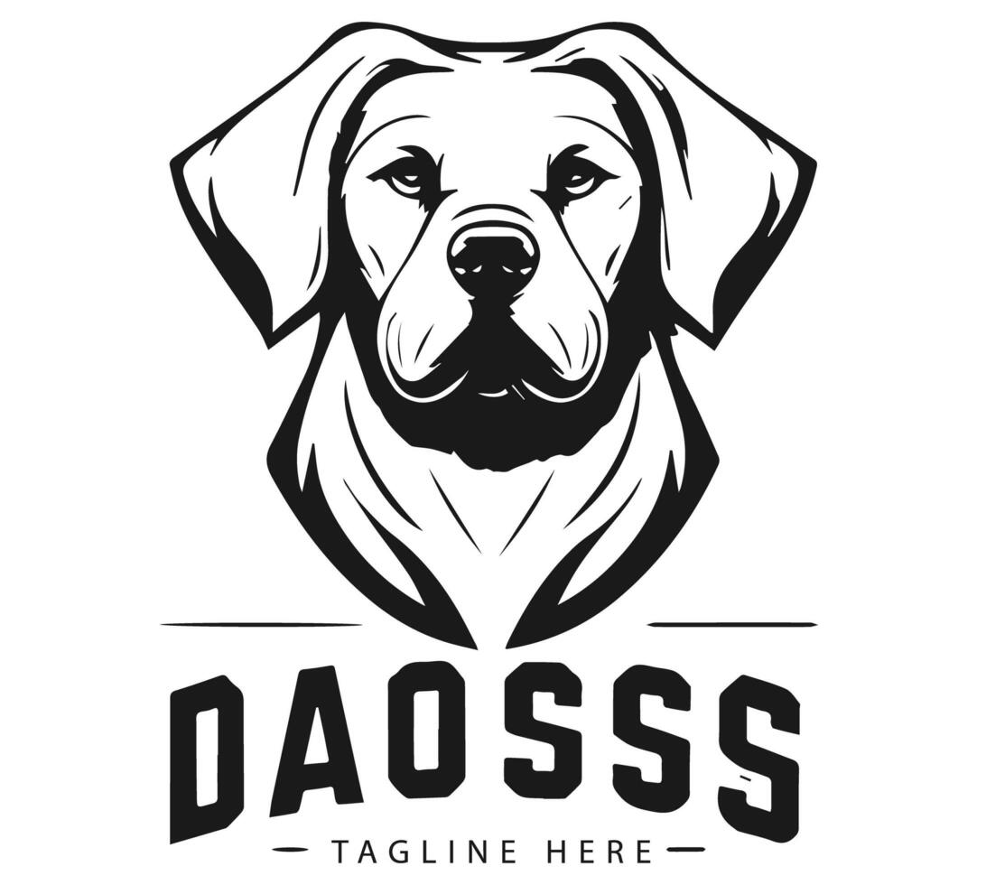 An Angry Line art dog head logo illustration photo