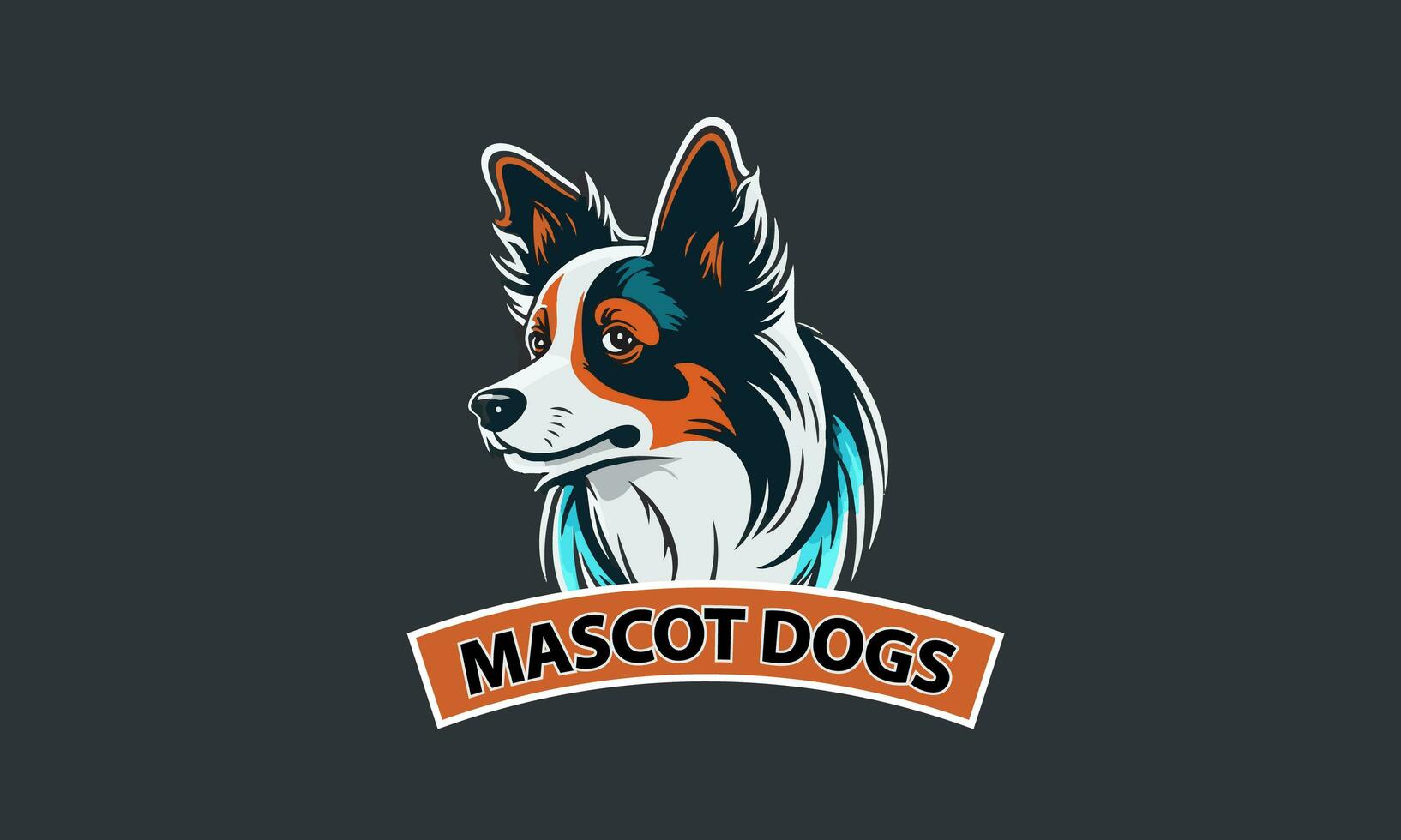Mascot dog head sticker vector illustration photo