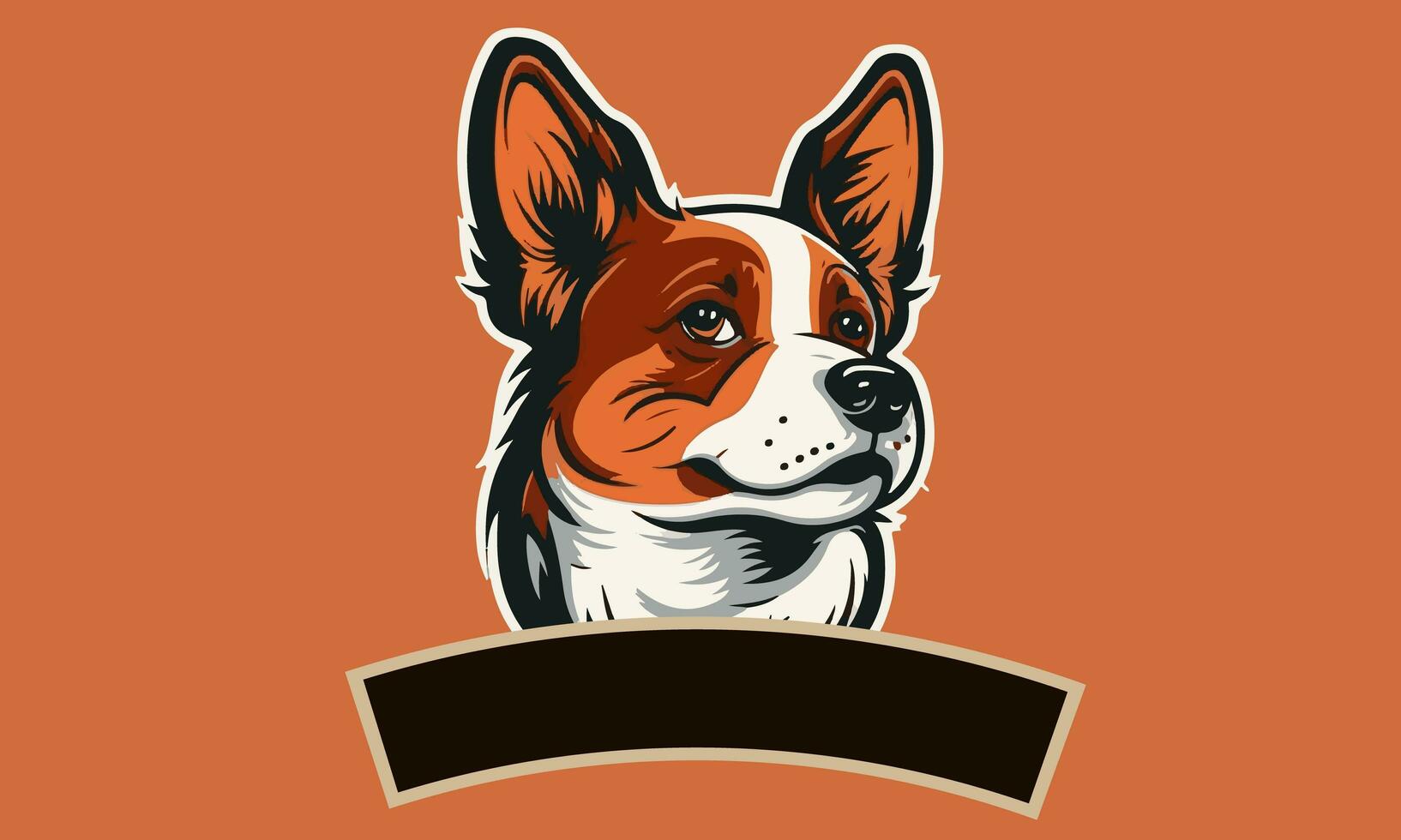 pegatina de perro cabeza logo diseño foto