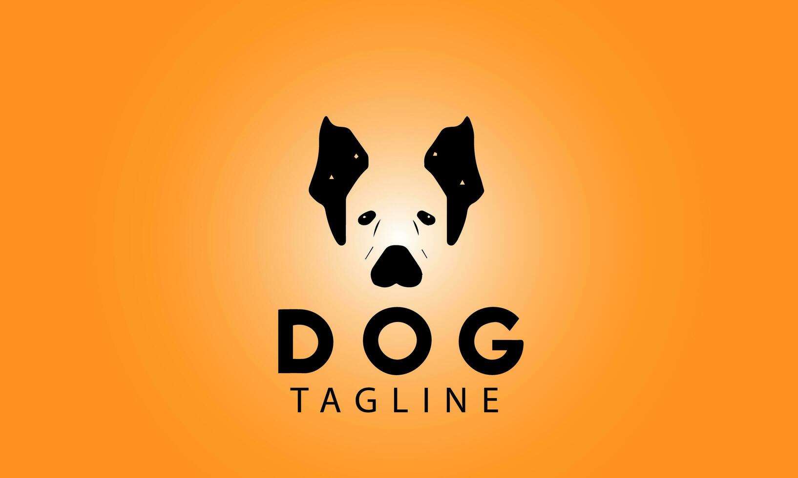 Simple Silhouette Dog head logo design photo