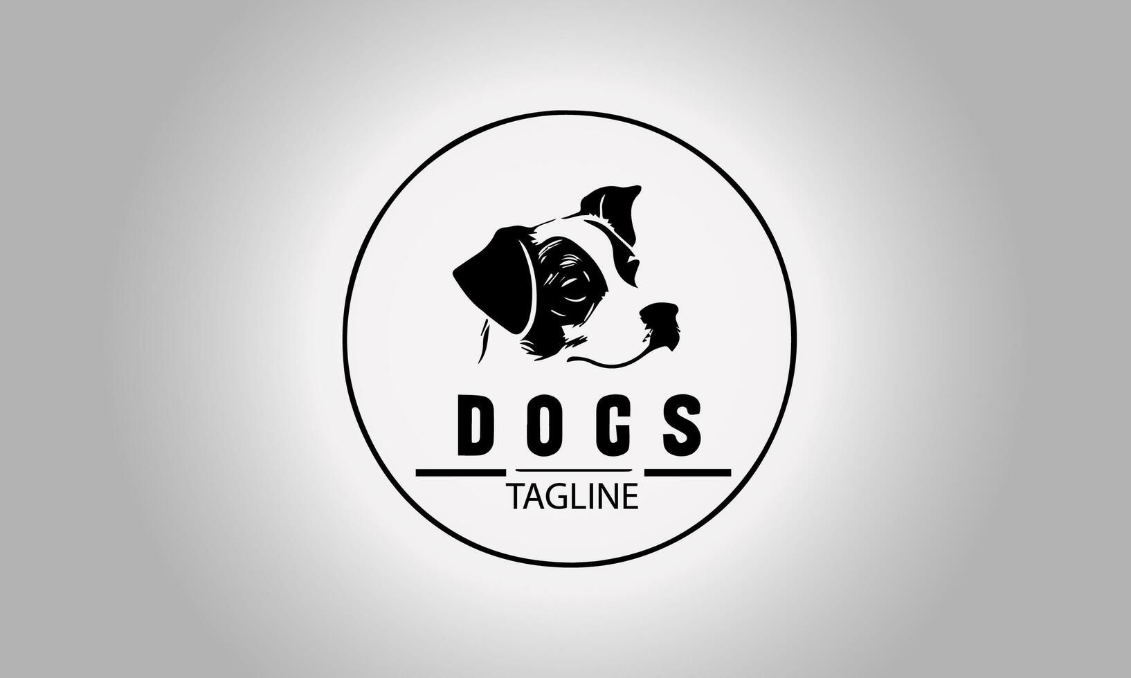 A simple dog head logo or badge illustration photo