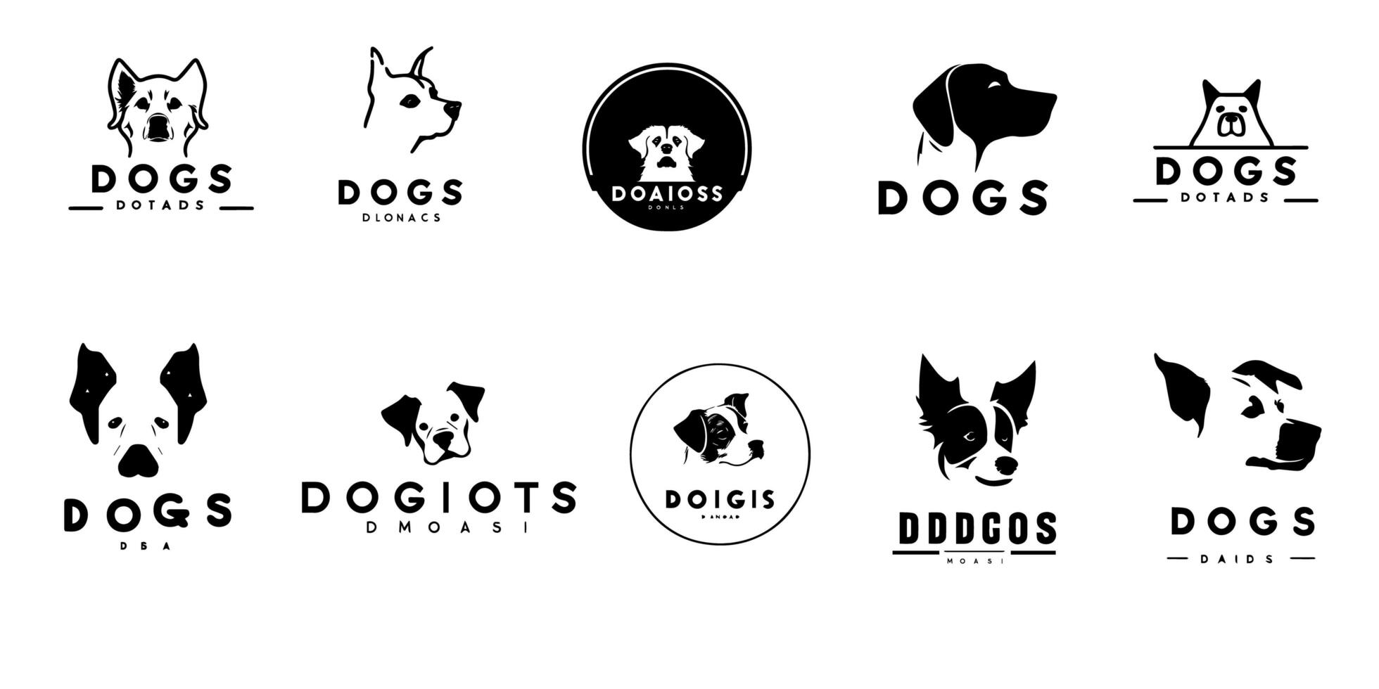 A set of badge dog logo illustration photo