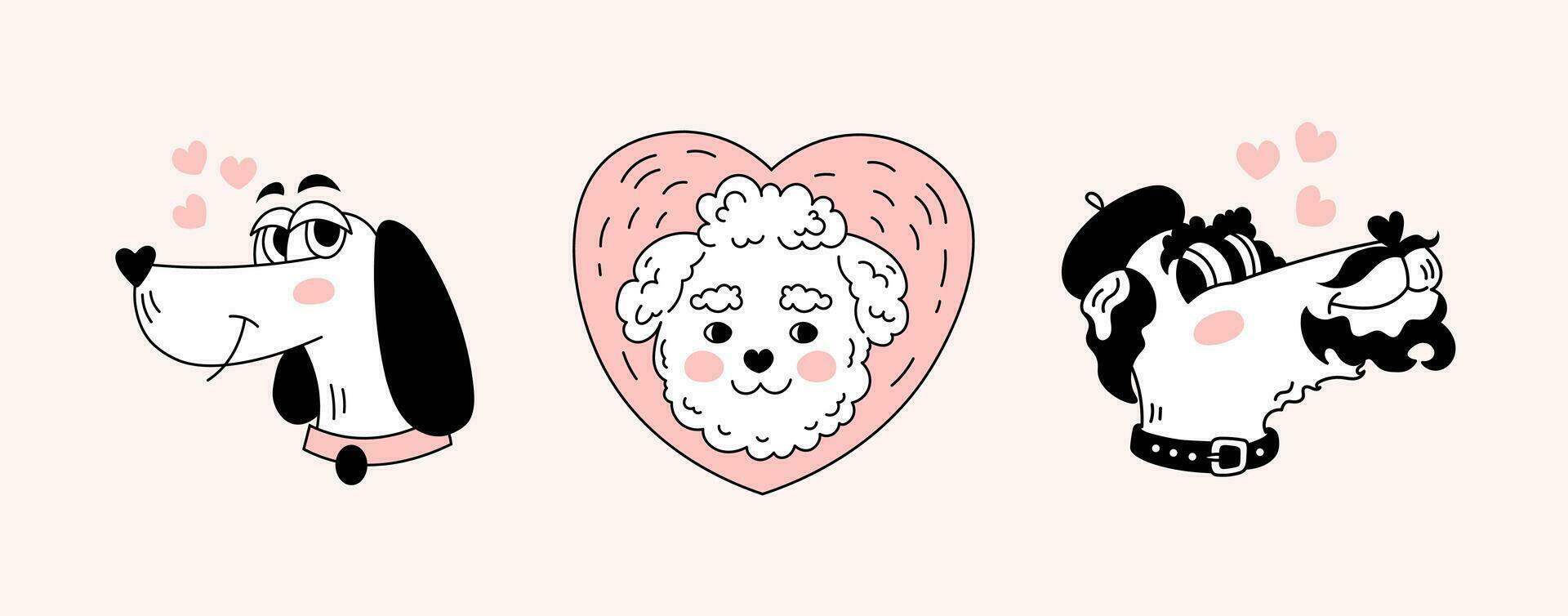 Love dogs vector illustration
