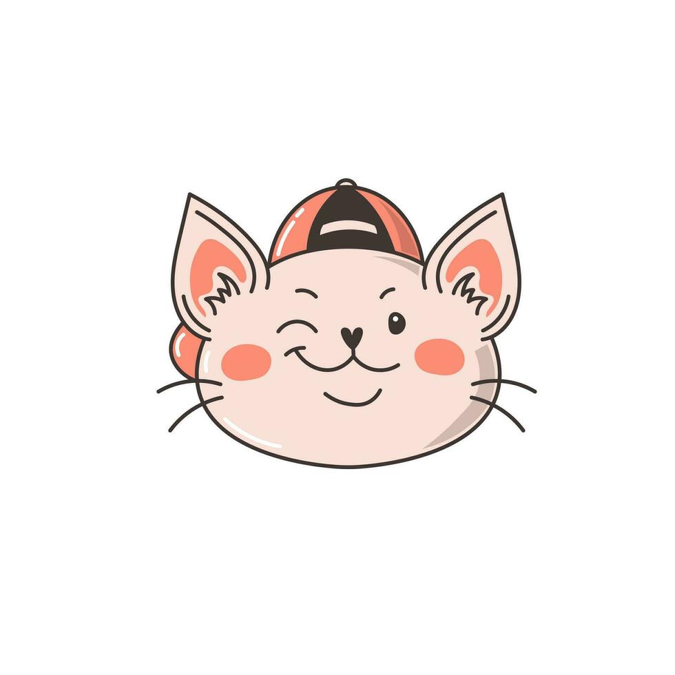 Cat winks vector illustration