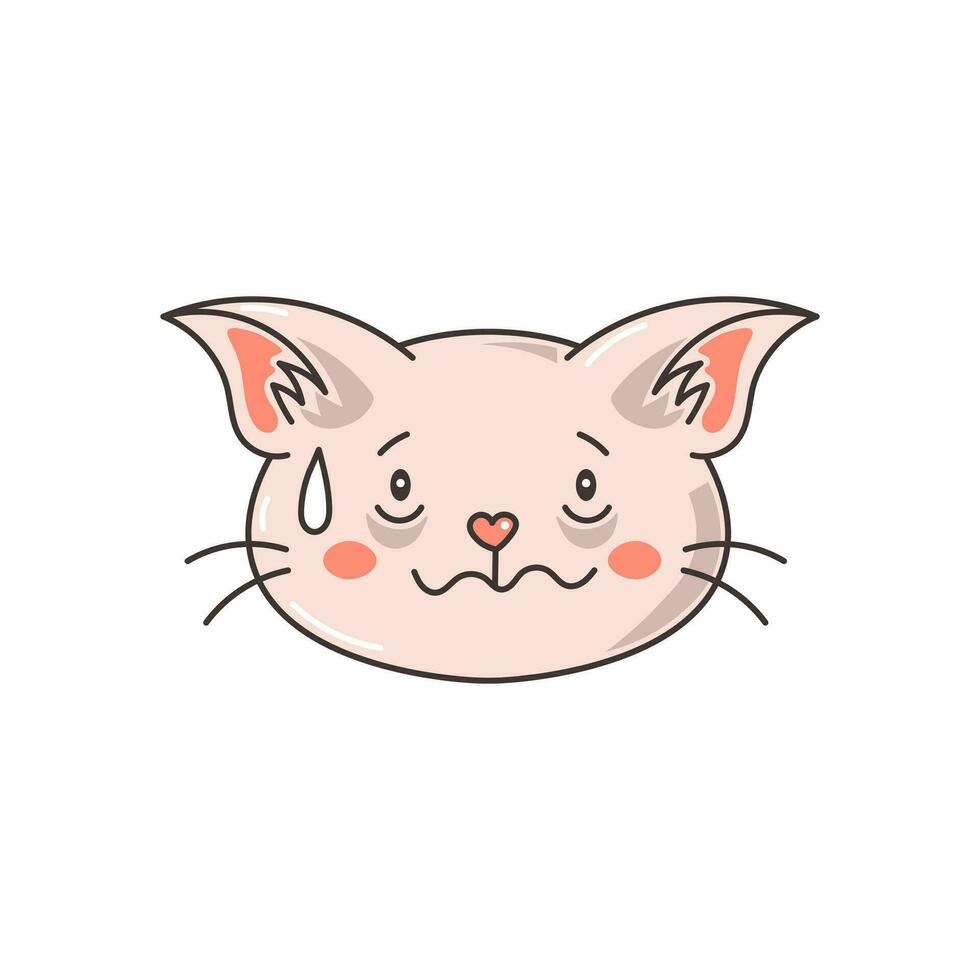 Sad cat portrait vector